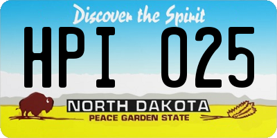ND license plate HPI025