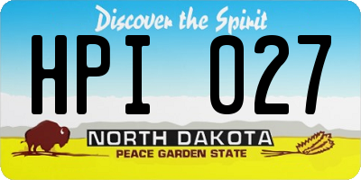 ND license plate HPI027