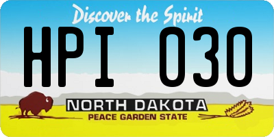 ND license plate HPI030