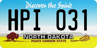 ND license plate HPI031