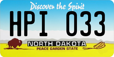 ND license plate HPI033
