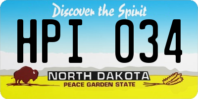 ND license plate HPI034