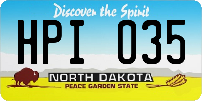 ND license plate HPI035