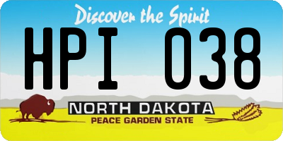 ND license plate HPI038