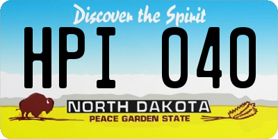 ND license plate HPI040