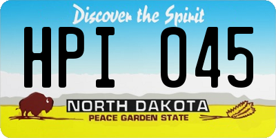 ND license plate HPI045