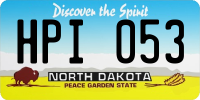 ND license plate HPI053