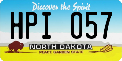 ND license plate HPI057
