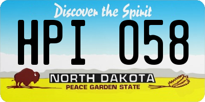 ND license plate HPI058