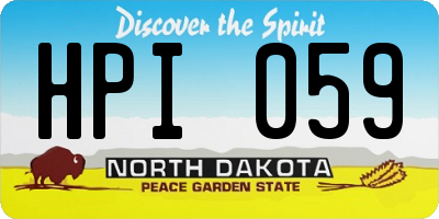 ND license plate HPI059