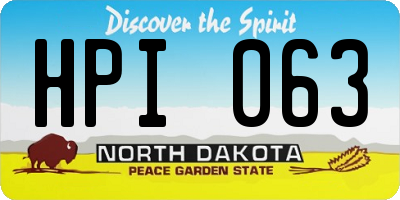 ND license plate HPI063