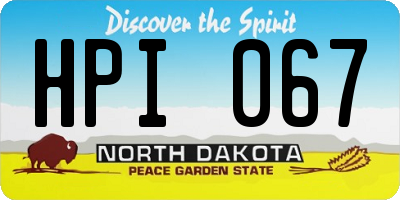 ND license plate HPI067
