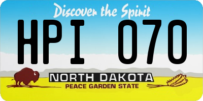 ND license plate HPI070