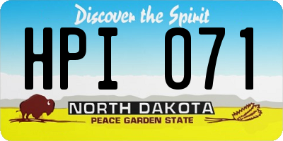 ND license plate HPI071