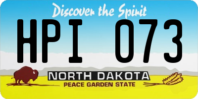 ND license plate HPI073
