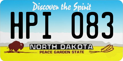 ND license plate HPI083