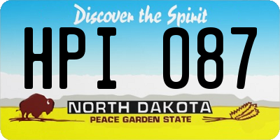 ND license plate HPI087