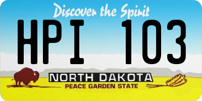 ND license plate HPI103