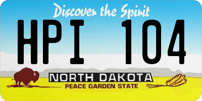 ND license plate HPI104