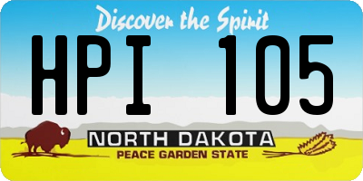 ND license plate HPI105