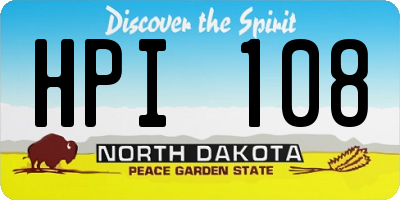 ND license plate HPI108