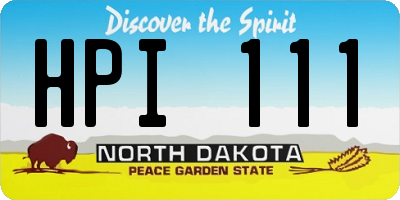 ND license plate HPI111