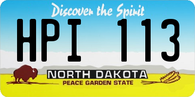ND license plate HPI113