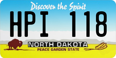 ND license plate HPI118