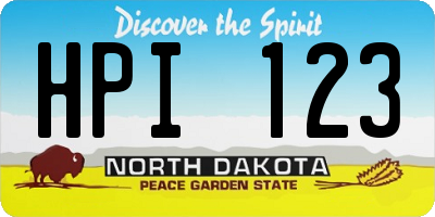 ND license plate HPI123