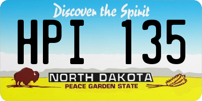 ND license plate HPI135