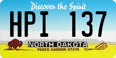 ND license plate HPI137