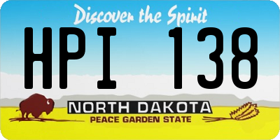 ND license plate HPI138