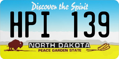 ND license plate HPI139