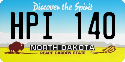 ND license plate HPI140