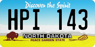 ND license plate HPI143