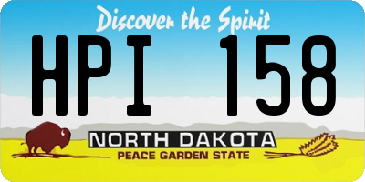 ND license plate HPI158