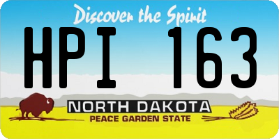 ND license plate HPI163