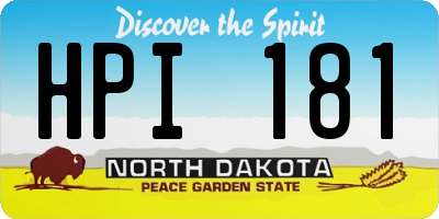 ND license plate HPI181