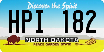 ND license plate HPI182