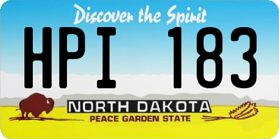 ND license plate HPI183