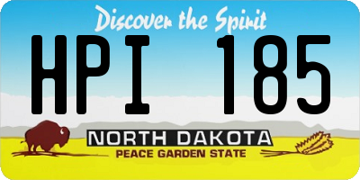 ND license plate HPI185