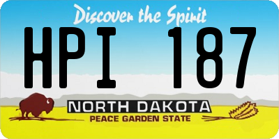 ND license plate HPI187