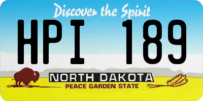 ND license plate HPI189