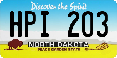 ND license plate HPI203