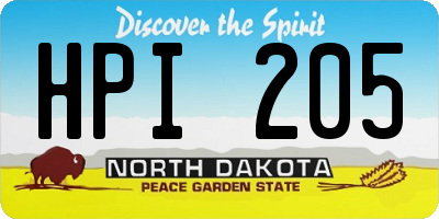 ND license plate HPI205