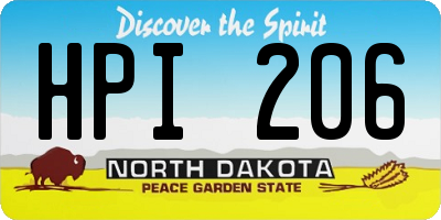 ND license plate HPI206