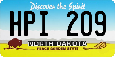 ND license plate HPI209