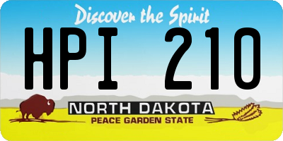 ND license plate HPI210