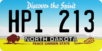 ND license plate HPI213