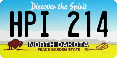 ND license plate HPI214